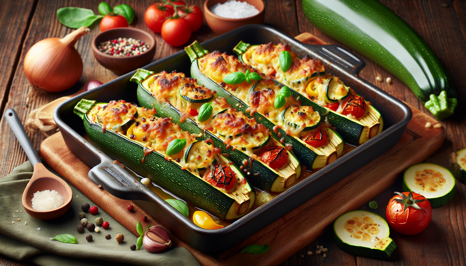 zucchine ripiene vegetariane al forno